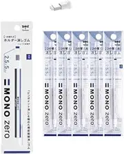 Tombow Mono Zero Eraser 2.5mm Rectangle Tip Pen-Style Eraser & 5 Packs (10 Pieces) of Refills Value Set