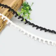 Button Loop Elastic Ribbon Black White Ribbons Garment Sewing Accessories 5Yards