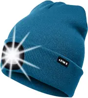 Lighted Beanie Cap Rechargeable Running Hat Ultra Bright 4 Led Waterproof Headlamp Blue
