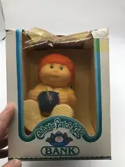 Cabbage Patch Kids Doll Bank - Piggy Bank, 1983 Orange Hair Vintage In Box