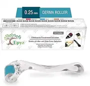Epyz 540 Needles Skin Derma Roller Microneedling Instrument for Face, Acne, Beard, Hair Loss and Hair Growth with Storage Case (0.25, Transparent Blue) (1 Unit)