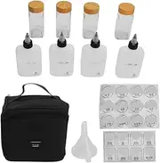 Camping Spice Bottle Kit, Outdoor Picnic Spice Container, Sealed Spice Condiment Dispenser, Multi Spice Container for Camping, for Outdoor Trips, Camping (Black)