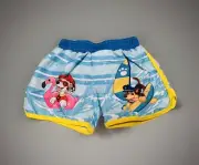 NEW PAW Patrol Chase & Marshall Hit The Waves Boys Blue Striped Swim Trunks 6/9M