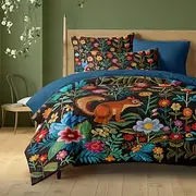 Forest Animal Duvet Cover Set - Includes Duvet Cover and Pillowcases - Nature-Inspired Design with Woodland Creatures - Soft and Comfortable Fabric - Perfect f