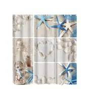 Colorful Beach Conch Starfish Shell Polyester Washable Bath Shower Curtains, Size:165X180cm(Drifting Bottle)