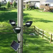 Solar Flag Pole Light, 3 Super-Spotlights LEDs, Adjustable Metal Clamps Fits ...
