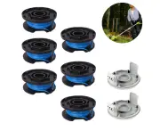 6 pack Trimmer Replacement Spool Line Include 2 Trimmer Cap Compatible Ryobi One+ AC14RL3A