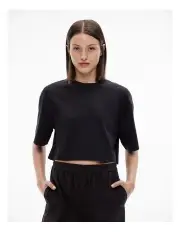 [Witchery] Cotton Crop T-shirt in Black
