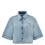 [MSGM] Ajour Embroidery Denim Shirt