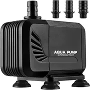 40W Aquarium Submersible Pump 3000 L/H - Ultra-Quiet with Filter and 3 Nozzles 19mm/22mm/25mm, Max Delivery Head 2.8m for Pond Fountain Aquarium Rock Garden