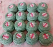 Lot of 16 VTG Star Six Cord Tatting Crochet 60 Yd Mercerized Cotton Green Color