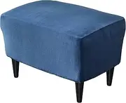PENDEJATO Stretch Ottoman Covers, Velvet Ottoman Slipcover Rectangle Storage Stool Cover Footstool Slipcover for Living Room Furniture Protector (Navy)
