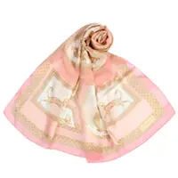 在飛比找蝦皮商城優惠-LANVIN浪凡希臘風情印花方型絲巾(粉色)487999