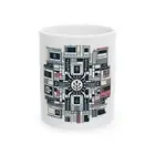 Techy Lines Ceramic Mug, Modern Geek Coffee Cup, Futuristic Design Tea Mug,