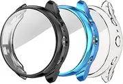 Turnwin intended for Fossil Women's Sport Bands Screen Protector Case Ftw6022 , Full Cover Soft Flexible TPU Silicone Shock-Proof and Scratch-Resistant Protector Cover Case intended for Fossil Women's Sport Bands Bands Smartwatch (Black,Bluish,Clear)