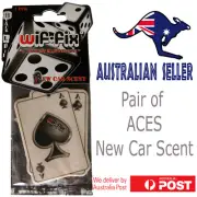 Car Air Freshener PAIR OF ACES - NEW CAR SCENT Tree Truck Home