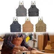 Canvas Apron Outdoor Apron with Pockets Cross Back Apron Adjustable Strap Chef