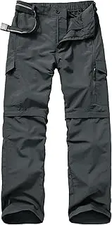 [liyiyiyia] Mens Hiking Pants Convertible Outdoor Waterproof Quick Dry Zip Off Lightweight Travel Fishing Boy Scout Pants
