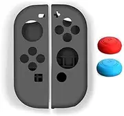 Khxriypha for Switch Joy-Con Controller Skin, Anti-Slip Silicone Grips Covers Soft Ultra-Thin Protective Cover Case for Switch Controller with 2 Thumb Grip Caps (grey)