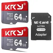 2Pack SD Card 64GB Memory Card with SD Adapter, High Speed TF Card 64GB, Class 10, U1, for Android Phones Tablets Camera Smartphone