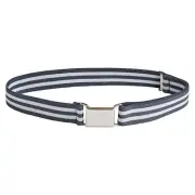 Sportoli Kids Elastic Adjustable Dress Stretch Belt Gray White Buckle One Size