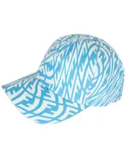 FENDI Cyber Blue & White FF Vertigo Print Coated Canvas Baseball Cap (Authentic Pre-Loved)