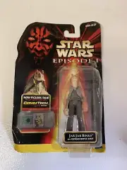 Star Wars Episode 1 Jar Jar Binks Action Figure with CommTech Chip New