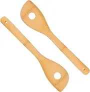 CIYODO Eggbeater Hole Maple Wood Mixing Spoon Small Kitchen Tool Wooden Stirring Rod for Eggs Anti-Rust