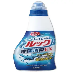 【日本獅王LION】稠液體高黏性分解污垢草本消臭EX馬桶清潔劑450ml/藍瓶(衛浴廁所地板牆壁瓷磚皆適用)