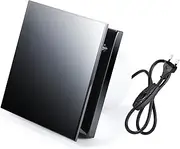 Hose Vary Black Glass Plate Bathroom Fan 100 mm, Quiet Extractor Fan 10 W 95 m³/h Window Fan Exhaust Air with Backflow Flap, Window Mounting Ring, EU Plug for Kitchen, Toilet, Bathroom
