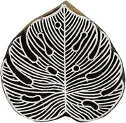 Monstera Leaf Indian Wooden Pottery Textile Stamp Fabric Printing Blocks, Batik Craft Scrapbook Clay Project