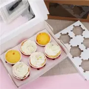 Cupcake Box Cases 6 holes Clear Window Cupcake Display Boxes Muffin Cup 20PCS