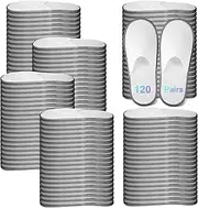 JaGely 120 Pairs Bulk Disposable Slippers Non Slip Hotel Slippers Disposable Spa Slippers Fluffy Closed Toe Indoor Slippers for Home Wedding Travel Party Guests Men Women