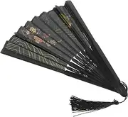 HEATSHAKING Chinese Vintage Handheld Folding Fan Silk Elegant Retro Design for Parties Cosplay Home Decoration Compact Portable