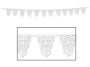 Die-Cut Spider Web Pennant Banner Halloween Party Decor Supplies Haunted House