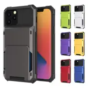 Shockproof Wallet Card Holder Armor Case Cover For iPhone 16 15 14 13 12 11 Pro