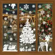 134PCS 6 Sheets Christmas Decorations Window Clings, Snowflake Christmas Tree
