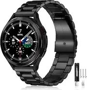 20mm Watch Strap Compatible for Samsung Galaxy Watch 7/6/5/4 Band 40mm 44mm, Galaxy Watch 6 Classic 43mm 47mm Bands, Galaxy Watch 5 Pro 45mm/ Watch 4 Classic 42mm 46mm Stainless Metal Band, Parent