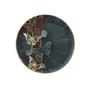 Metal Wall Art with Decorative Butterfly Plate Design