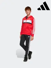 adidas Red Seasonal Essentials Tiberio 3-Stripes Fleece Tracksuit Kids (E66826) | $115