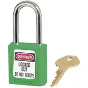 410 Zenex™ Thermoplastic Safety Padlock, Green, 1/Each Masterlock 410GRN