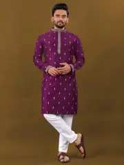 Indian Pure Cotton Kurta Pajama For Men’s Wedding Fancy Matka Silk Ready Made