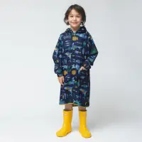 在飛比找momo購物網優惠-【w.p.c】空氣感兒童雨衣/超輕量防水風衣 附收納袋(湛藍