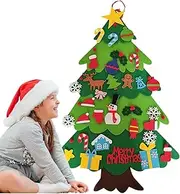 Cileznw Toddler Christmas Tree Felt | Light Up Christmas Tree on Wall - Early Learning Wall Decoration Color Sorting Toys for Toddler Boys Girls