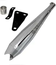 AEspares Dolphin Silencer With Bracket & Adapter Chrome Compatible With Royal Enfield Classic 350cc