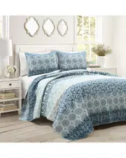 Lush Dcor 3pc Bohemian Reversible Oversized Quilt Set