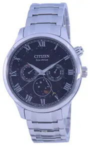 Citizen Moon Phase Black Dial Stainless Steel Eco-Drive AP1050-81E Mens Watch