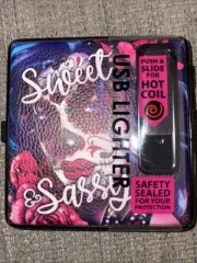 Smokezilla Cigarette Case W/Built In USB Rechargeable Coil Lighter Sweet & Sassy