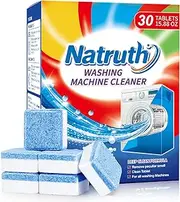 NATRUTH Washing Machine Cleaner Descaler 30 Pack,Triple Decontamination Remover with Natural Formula,Deep Cleaning Tablets For HE Front Loader & Top Load Washer