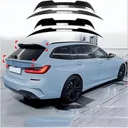 Rear Window Roof Spoiler Visor Deflector Compatible for BMW 3 Series G21 Wagon 2019+ Top Lip Molding Trim Middle Wing Cars Exterior Parts(Roof Wing Carbon ABS)